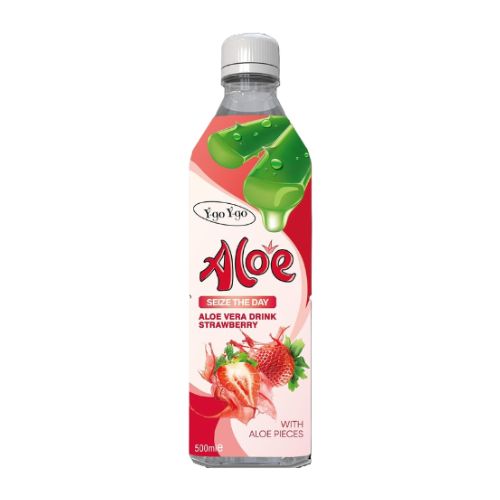 Ygo Ygo Aloe Vera Drink Strawberry 12 x 500ml pack shot