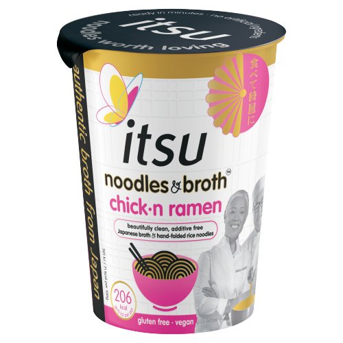 Itsu Chicken Ramen Noodles Broth 64g pack shot