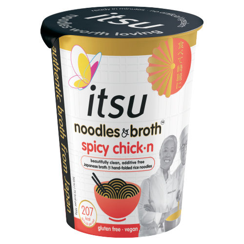 Itsu Spicy Chick'n Noodles Broth 64g pack shot