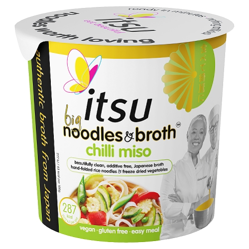 Itsu Chilli Miso Noodles & Broth Big Bowl 99g pack shot