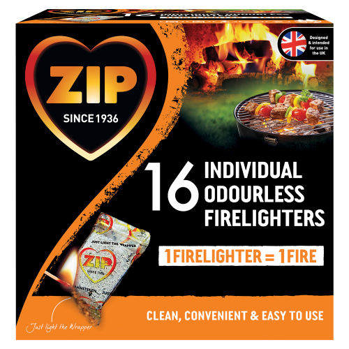 Zip Firelighters Individually Wrapped 16s pack shot
