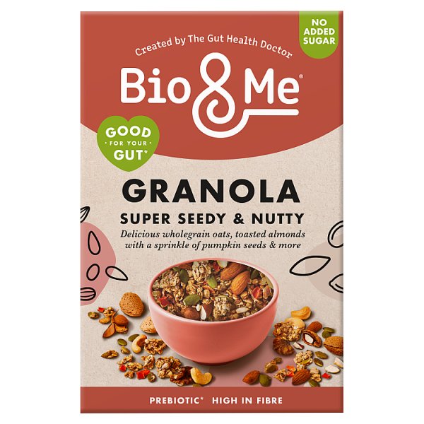 Bio & Me Super Seedy & Nutty Gut-Loving Granola 360g pack shot