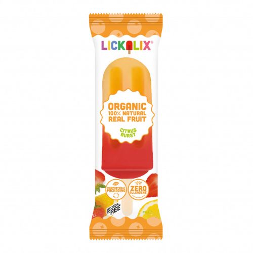 Lickalix Citrus Burst Organic Ice Lolly 75ml pack shot