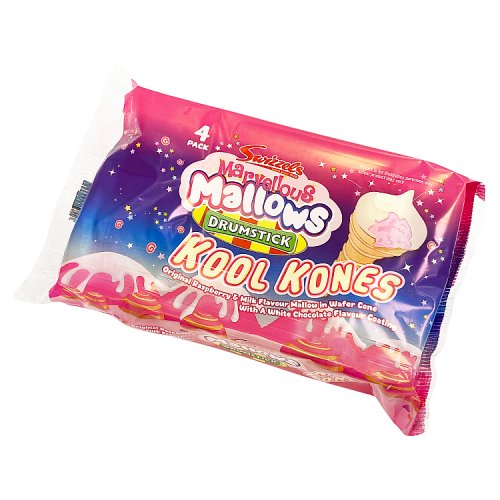 Swizzels Marvellous Mallows Kool Kones 4pk 60g pack shot