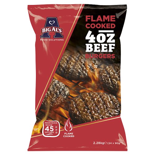 Big Als Flame Cooked Quarter Pounder Beef Burgers 90g pack shot