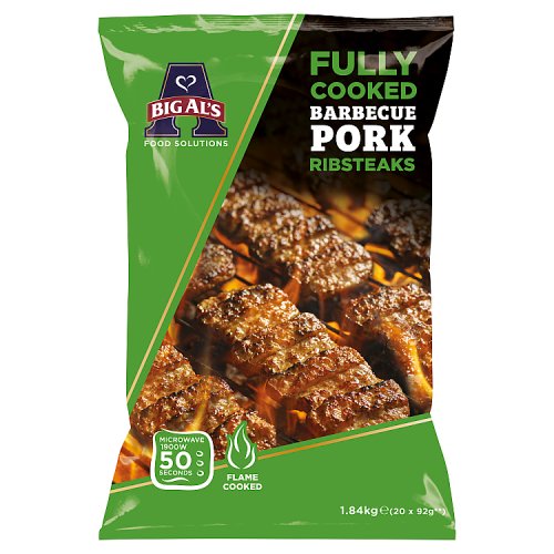 Big Als Flame Cooked BBQ Pork Ribsteaks 92g pack shot