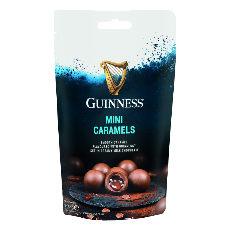 Guinness Milk Chocolate Mini Caramels In Pouch 102g (Contains Alcohol) pack shot