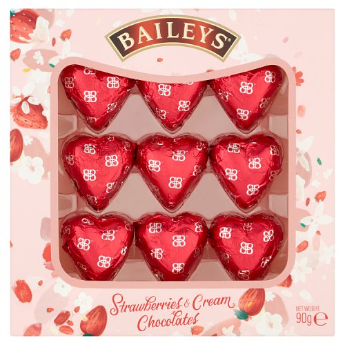 Baileys Strawberries & Cream Hearts 90g pack shot