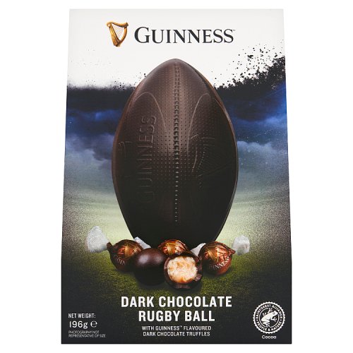 Guinness Chocolate Rugby Ball Easter Egg 196g pack shot