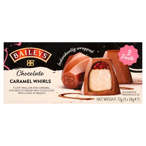 Baileys Chocolate Caramel Whirls 3pk 78g pack shot