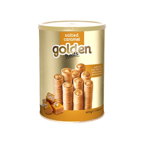 Golden Treat Wafer Roll Salted Caramel 200g pack shot