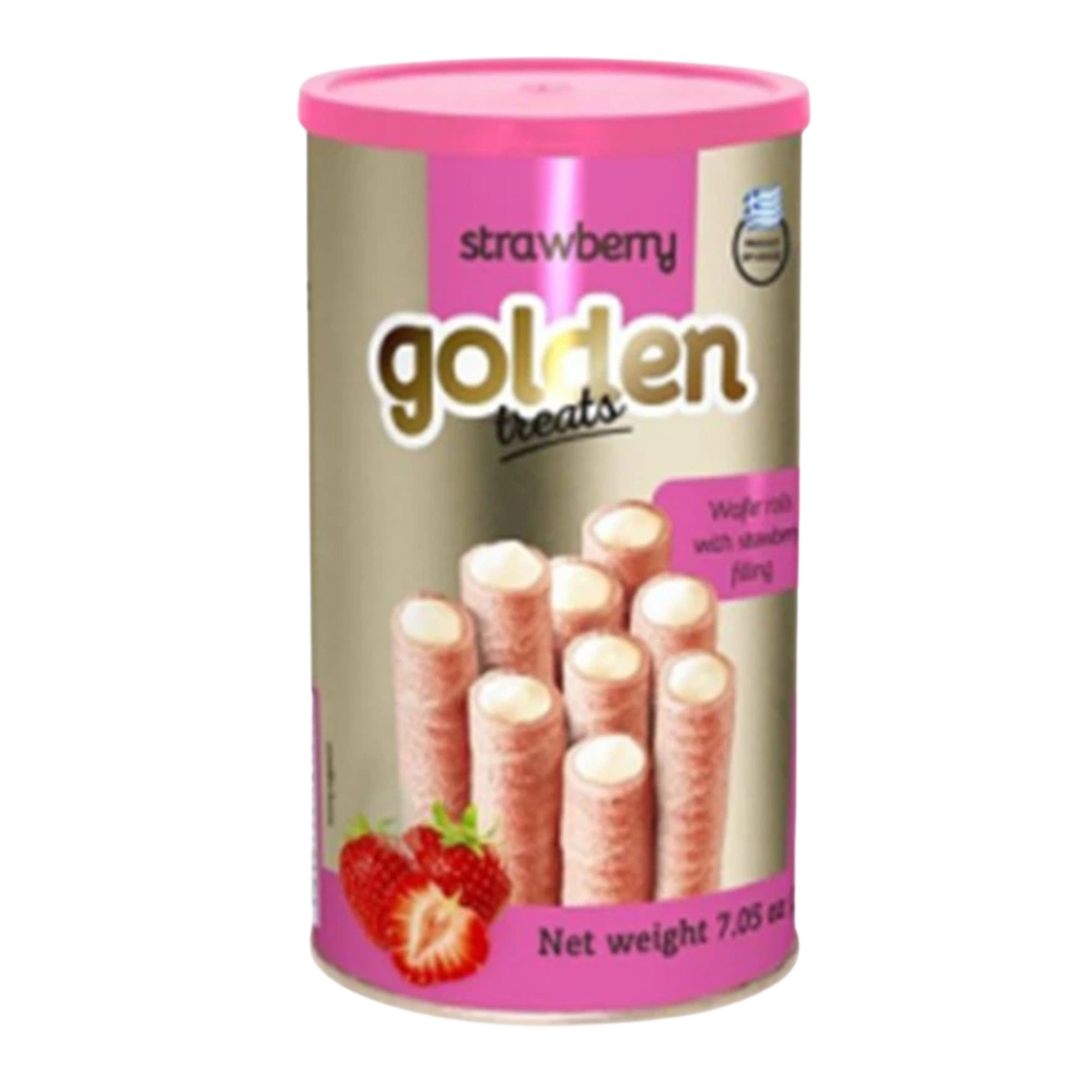 Golden Treat Wafer Roll Strawberry 200g pack shot