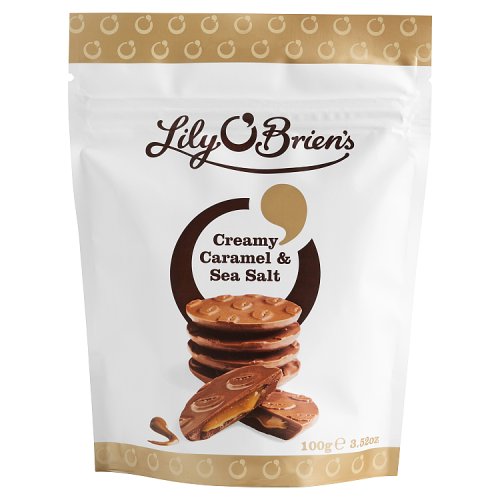Lily O Briens Creamy Caramels Sea Salt Bag 100g pack shot