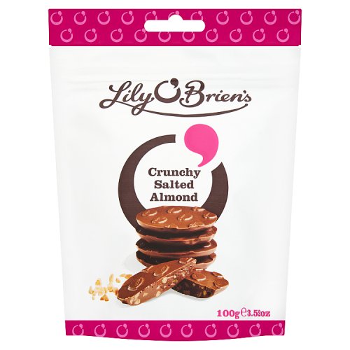 Lily OBriens Crunchy Salted Almonds Milk Bag 100g pack shot