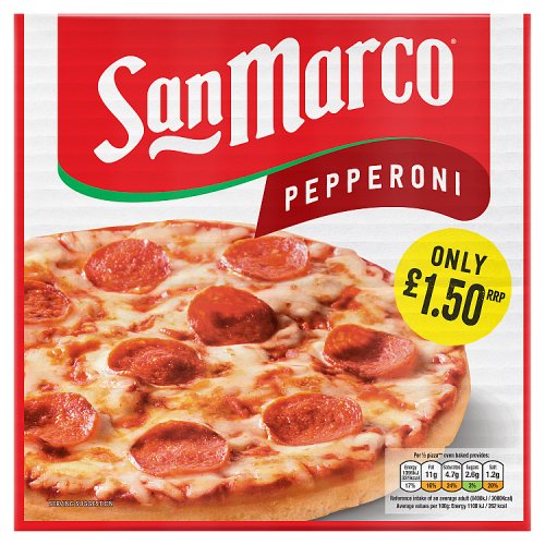 San Marco Thin Pepperoni Pizza 253g PM £1.50 pack shot
