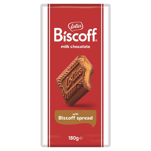 Lotus Biscoff Milk Chocolate Tablet Speculoos Creme 180g pack shot