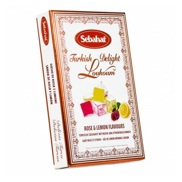 Sebahat Rose And Lemon Turkish Delight In Gift Box 200g pack shot