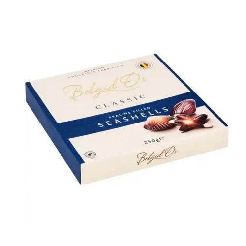 Belgidor Classics Praline Filled Seashells Gift Carton 250g pack shot