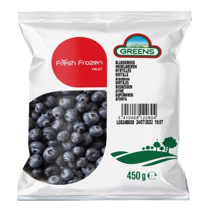 Greens Blueberries 1kg pack shot