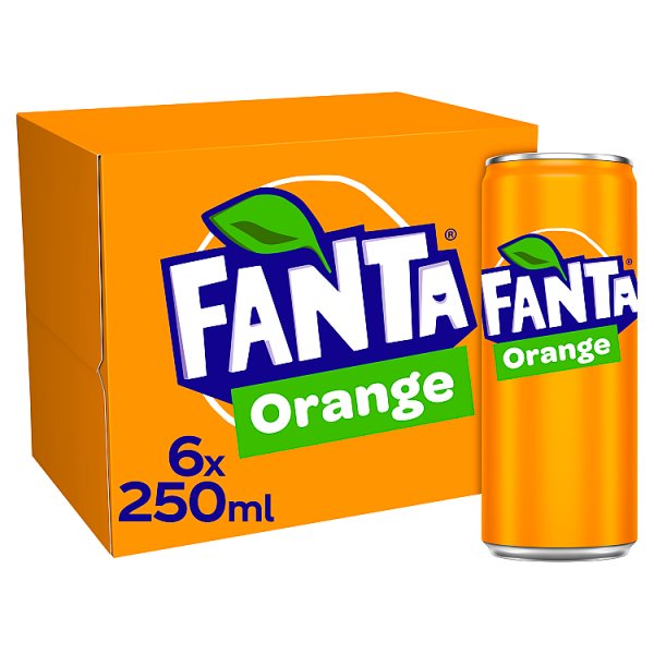 Fanta Orange 6pk (6 x 250ml) pack shot