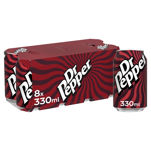 Dr Pepper 8pk (8 x 330ml) pack shot