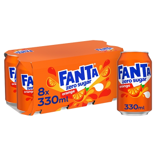 Fanta Orange Zero 8pk (8 x 330ml) pack shot