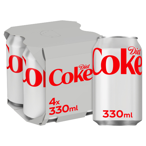 Coke Diet 4pk (4 x 330ml) pack shot