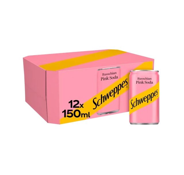 Schweppes Pink Soda 12pk (12 x 150ml) pack shot