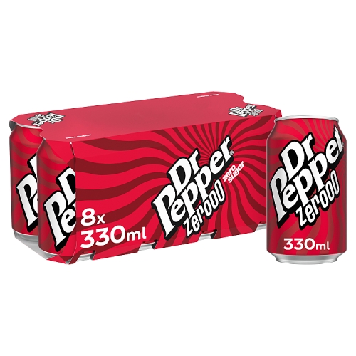 Dr Pepper Zero 8pk (8 x 330ml) pack shot