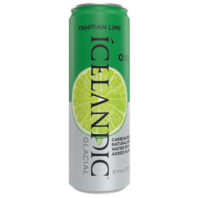 Icelandic Glacial Water Can Tahitian Lime 330ml pack shot