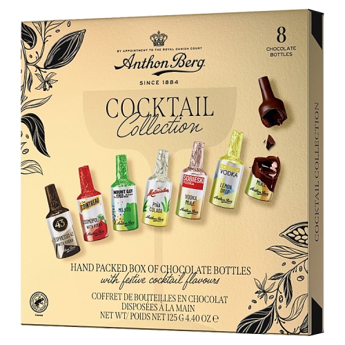 Anthon Berg Cocktail Collection Chocolate Bottles 8s 125g pack shot