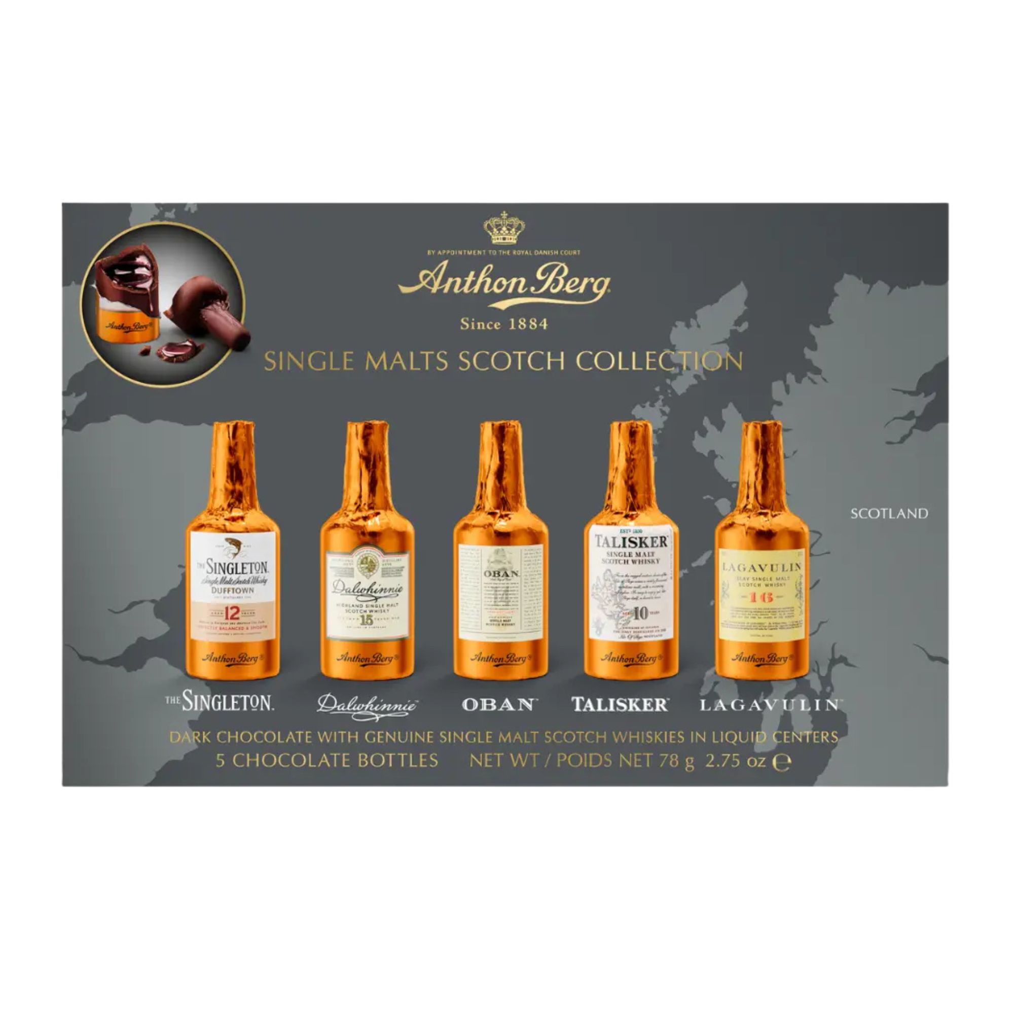 Anthon Berg Chocolate Liqueurs Single Malts 5s 78g pack shot