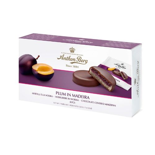 Anthon Berg Plum In Madeira 220g pack shot