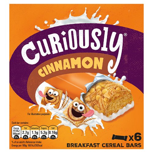 Nestle Curiously Cinnamon Cereal Bar 6pk (6 x 25g) pack shot
