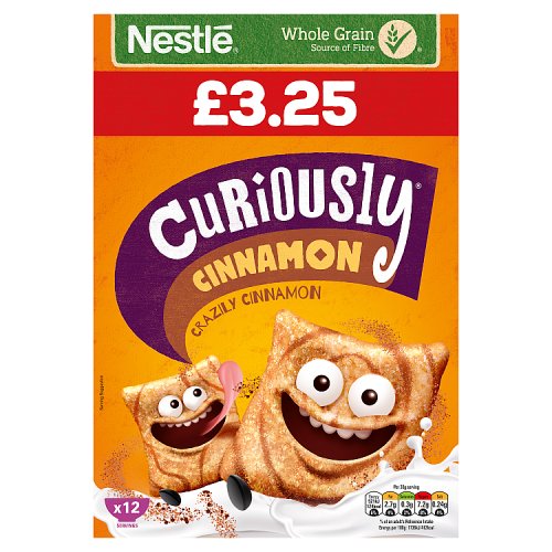 Nestle Curiously Cinnamon 375g PM £3.25 pack shot