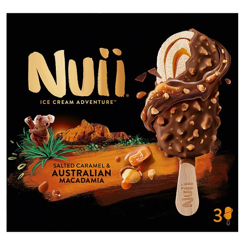Nuii Salted Caramel & Australian Macadamia 3pk pack shot
