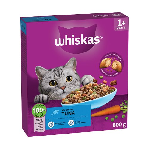 Whiskas 1+ Cat Complete Dry with Tuna 800g pack shot