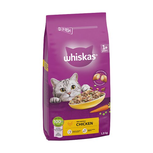 Whiskas 1+ Cat Complete Dry With Chicken 1.9kg pack shot