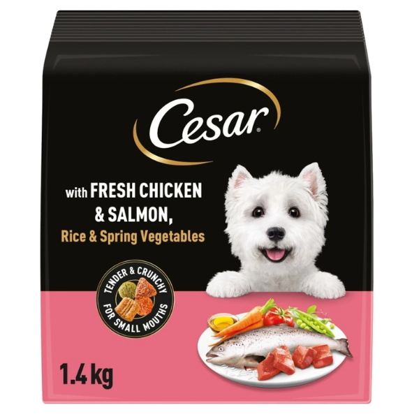 Cesar Dog Complete Dry With Chicken Salmon & Veg 1.4kg pack shot