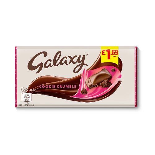 Galaxy Cookie Crumble Large Block PM £1.69 114g pack shot