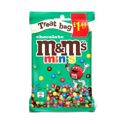 M&Ms Minis Treat Bag PM £1.69 70g pack shot