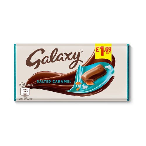 Galaxy Block Salted Caramel Large PM £1.69 100g pack shot
