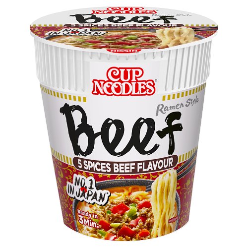 Nissin Cup Noodle Beef 5 Spice 64g pack shot