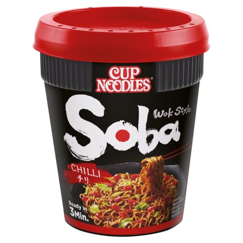 Nissin Soba Cup Chilli Noodles 92g pack shot