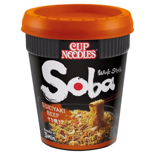 Nissin Soba Cup Sukiyaki Beef Noodles 85g pack shot