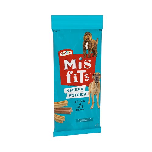 Misfits Nasher Sticks Large Dog Treats With Chicken & Beef 270g pack shot