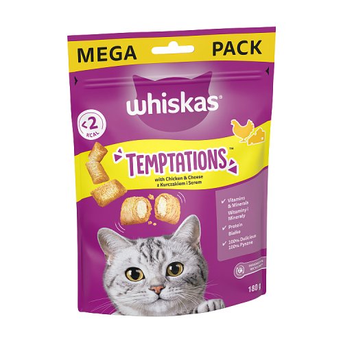 Whiskas Cat Treat Temptations With Chicken & Cheese 180g pack shot