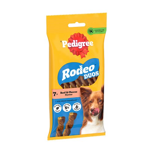 Pedigree Rodeo Duos Dog Treats With Beef & Cheese 123g pack shot