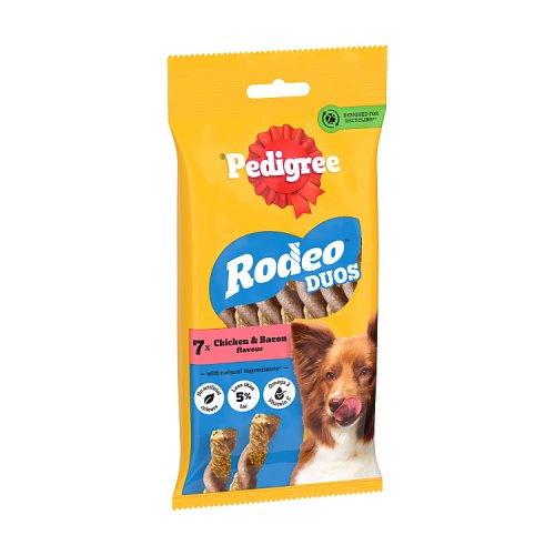Pedigree Rodeo Duos Dog Treats With Chicken & Bacon 123g pack shot
