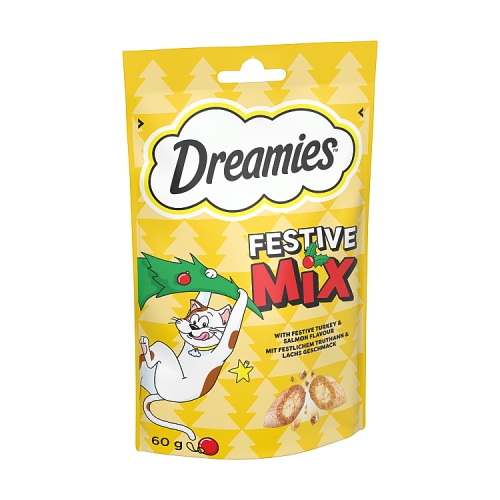 Dreamies Mix Cat Treats with Salmon and Turkey 60g pack shot